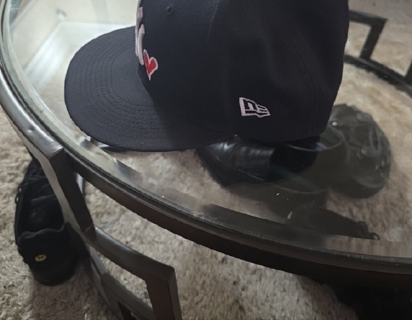 Yankeed Navy Blue Cap with Heart Embroidery Fitted 7 1/2 - Picture 2 of 5